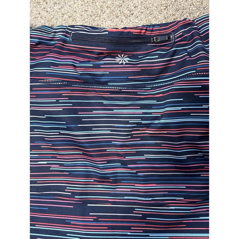 Athleta Swagger Skirt Skort Womens XL Tiered Layered Multicolor Striped Tennis